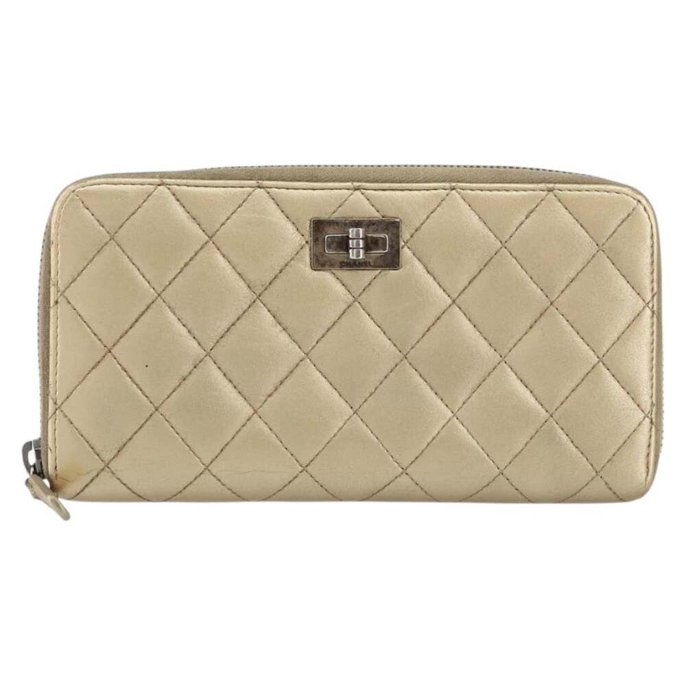 Chanel Matelasse Lambskin Long Wallet Gold